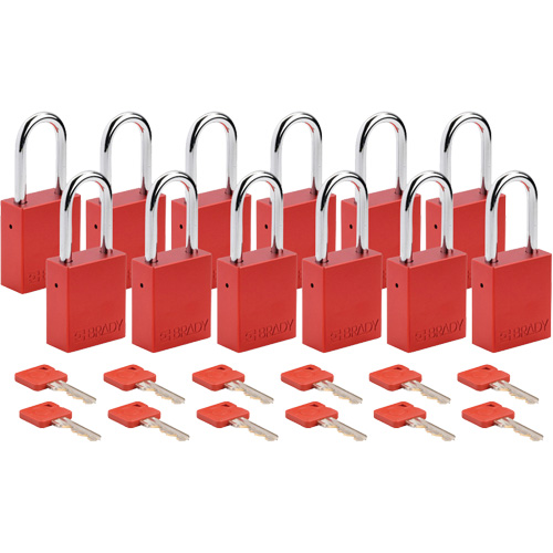 Lockout Padlock, Safety Padlock, Keyed Different, Aluminum, 1-1/2" Width Ottawa Fastener Supply