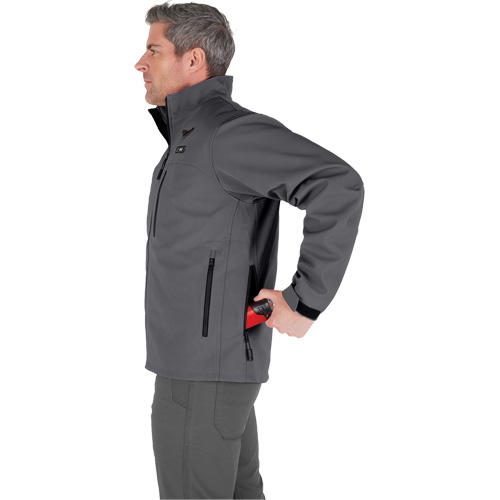 Manteau chauffante M12 ToughShell (manteau seulement), Hommes, T-Grand, Gris Ottawa Fastener Supply