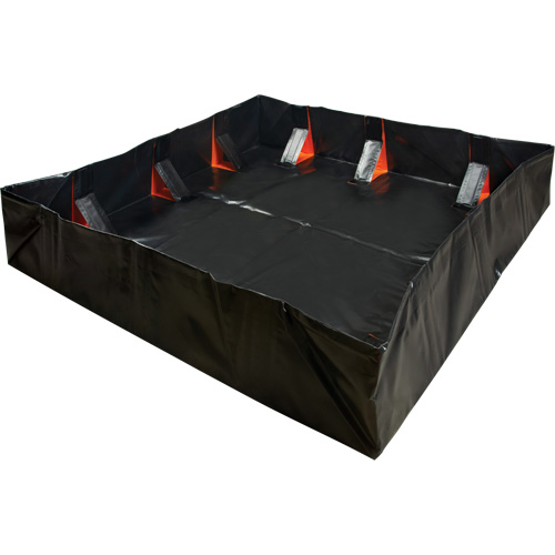 IBX Wall Pop-Up Berm, 4488 US gal. Capacity, 12' W x 50' L x 12" H, Snap-Up Bracket Ottawa Fastener Supply