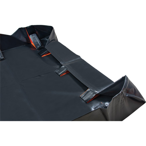 IBX Wall Pop-Up Berm, 4488 US gal. Capacity, 12' W x 50' L x 12" H, Snap-Up Bracket Ottawa Fastener Supply