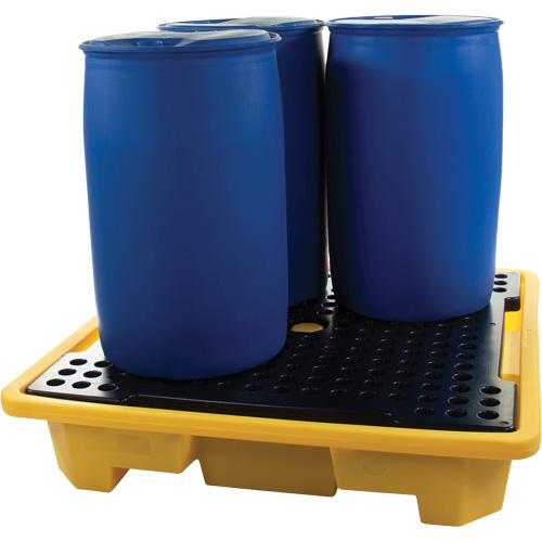 4-Drum Spill Pallet, 66 US gal. Spill Capacity, 57.5" x 57.5" x 12" Ottawa Fastener Supply