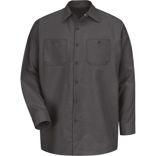 Chemise industrielle de travail &agrave; manches longues, Hommes, Moyen, Charbon Ottawa Fastener Supply