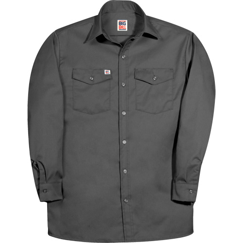 Premium Long-Sleeve Work Shirt, Men's, Small, Charcoal Ottawa Fastener Supply