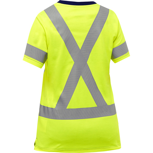 Chemise &agrave; manches courtes et X au dos Bisley pour femmes, Poly-coton, Petit, Jaune lime haute visibilit&eacute; Ottawa Fastener Supply