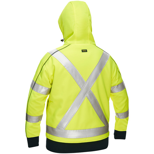 Bisley&reg; X-Back Women's Contoured Full Zip Hooded Sweatshirt with Sherpa Lining, 2X-Large, High Visibility Lime-Yellow Ottawa Fastener Supply