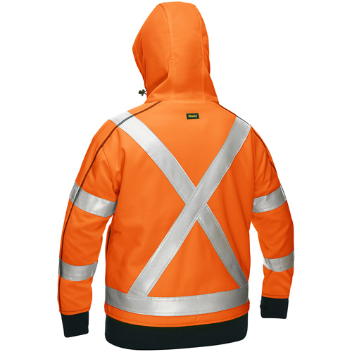 Bisley&reg; X-Back Women's Contoured Full Zip Hooded Sweatshirt with Sherpa Lining, X-Large, High Visibility Orange Ottawa Fastener Supply