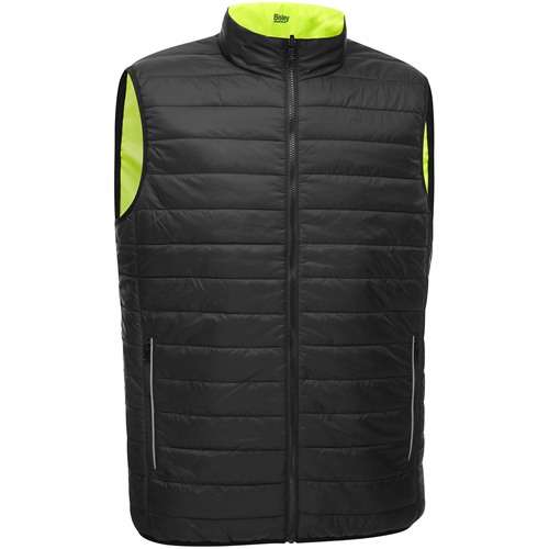 Bisley&reg; X-Back Reversible Puffer Vest, High Visibility Lime-Yellow, 4X-Large, Polyester Ottawa Fastener Supply