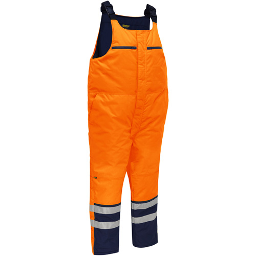 Bisley&reg; Extreme Cold Bib Overall, Polyester, Small, High Visibility Orange Ottawa Fastener Supply