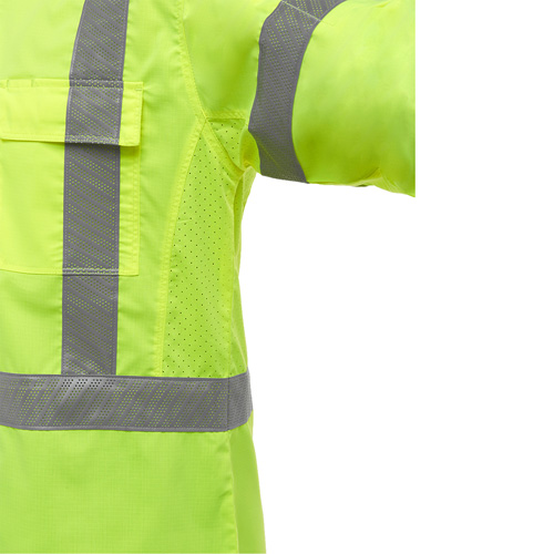 Bisley&reg; X-Back Long Sleeve Work Shirt with X-Airflow, Poly-Cotton, Small, High Visibility Lime-Yellow Ottawa Fastener Supply