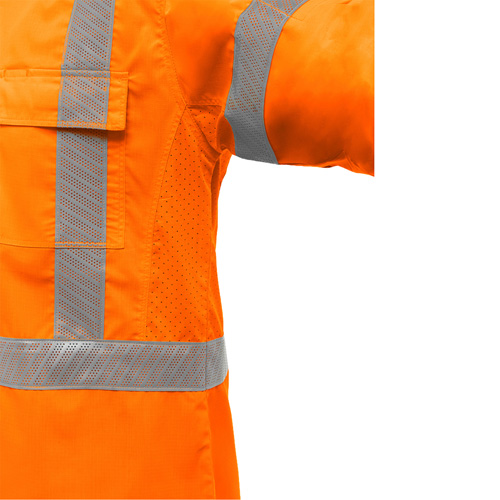Bisley&reg; X-Back Long Sleeve Work Shirt with X-Airflow, Poly-Cotton, Small, High Visibility Orange Ottawa Fastener Supply
