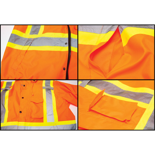 Waterproof 7-in-1 Winter Parka, High Visibility Orange, Medium Ottawa Fastener Supply