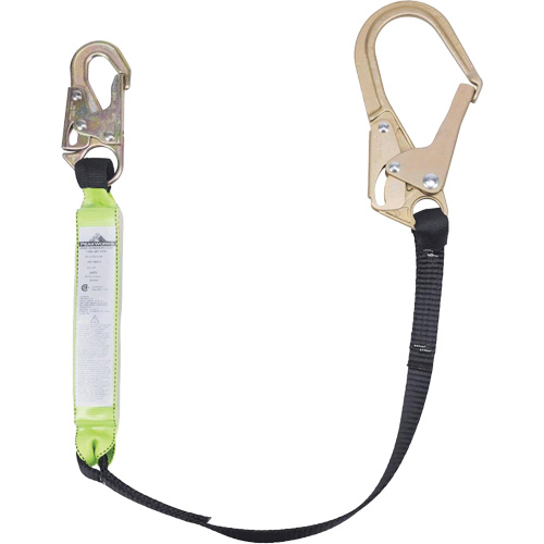 SA-6402-4 Shock Absorbing Lanyard, 4', Form Hook Center, Snap Hook Leg Ends, Polyester Ottawa Fastener Supply