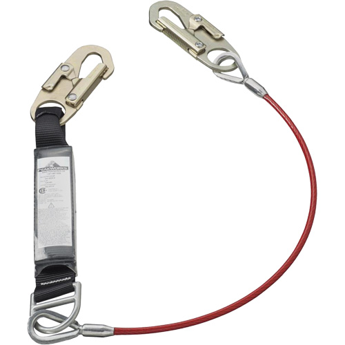 SA-5500-4 Shock Absorbing Lanyard, 4', Snap Hook Center, Snap Hook Leg Ends, Galvanized Steel Ottawa Fastener Supply