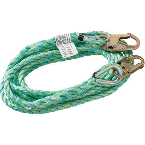 VL-1122-100 Vertical Lifeline Rope with Anchor End Snap Hook, Copolymer Ottawa Fastener Supply