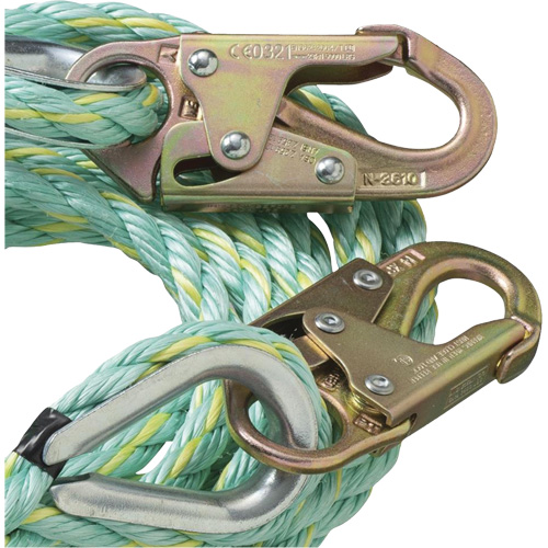 VL-1122-100 Vertical Lifeline Rope with Anchor End Snap Hook, Copolymer Ottawa Fastener Supply