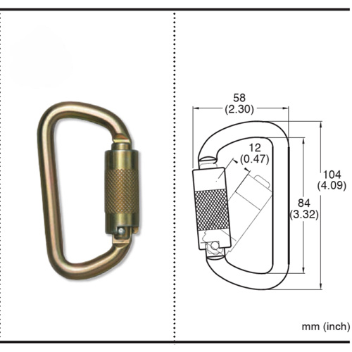 CP-03015-2 Zinc Plated Carabiner with 3/4" Gate Opening, Steel Ottawa Fastener Supply