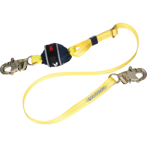 Adjustable Web Shock-Absorbing Lanyard, 6', Snap Hook Center, Snap Hook Leg Ends, Polyester Ottawa Fastener Supply