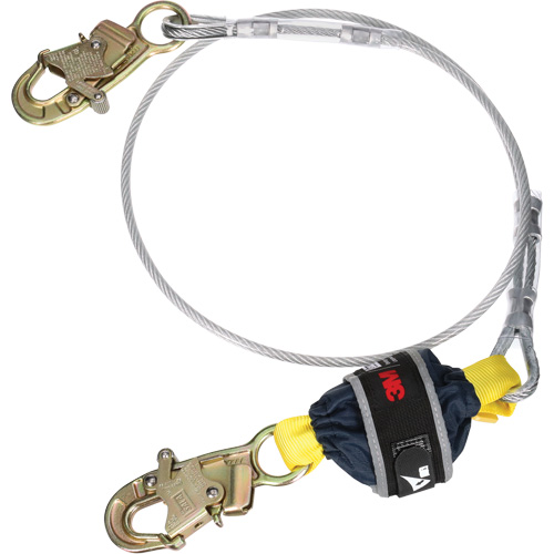 Cable Shock-Absorbing Lanyard, 6', Snap Hook Center, Snap Hook Leg Ends, Galvanized Steel Ottawa Fastener Supply