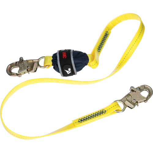 Coated Web Shock-Absorbing Lanyard, 6', Snap Hook Center, Snap Hook Leg Ends Ottawa Fastener Supply