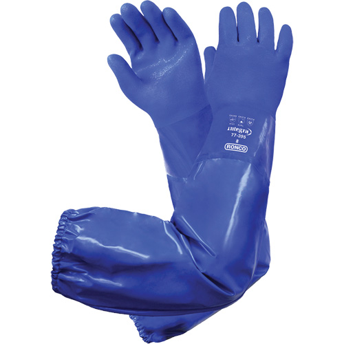 Integra 77-395 Triple-Dipped Chemical-Resistant Gloves, Size 8, 28" L, PVC, Cotton Inner Lining Ottawa Fastener Supply