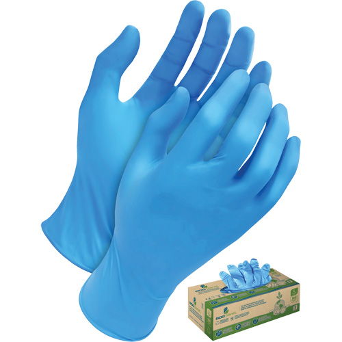 Gants jetables en tri polym&egrave;re, Petit, Poly&eacute;thyl&egrave;ne, 5 mils, Sans poudre, Bleu Ottawa Fastener Supply