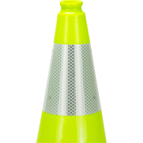 Premium Traffic Cone, 18", Lime Green, 6" Reflective Collar(s) Ottawa Fastener Supply