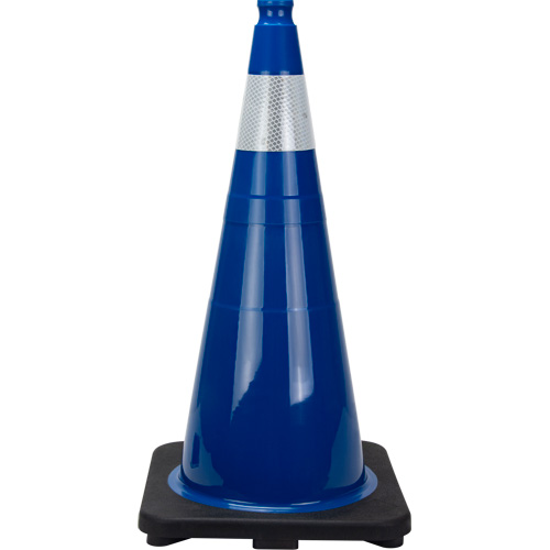 Premium Traffic Cone, 28", Blue, 4" Reflective Collar(s) Ottawa Fastener Supply