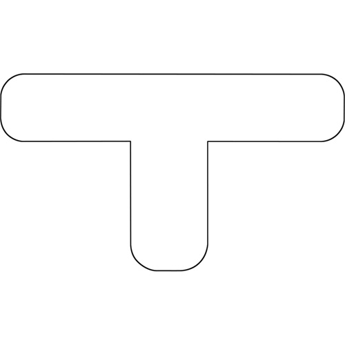 Floor Marking Shapes, T, 9.5" L x 6.5" W, White, Vinyl Ottawa Fastener Supply