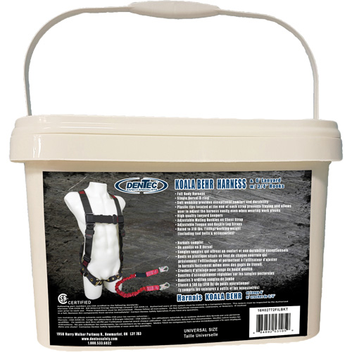 Harnais de s&eacute;curit&eacute; Koala Behr et longe de 6' dans un seau, Certifi&eacute;e CSA, Classe A, Cap. 255 lb Ottawa Fastener Supply