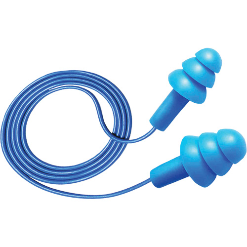Hush 50-25 Reusable Metal Detectable Earplugs, Corded, One-Size, Bulk - Box, 25 NRR dB Ottawa Fastener Supply