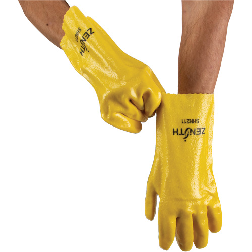 Gants &agrave; fini rugueux et r&eacute;sistants aux produits chimiques, Taille 9, 12" lo, PVC, Doublure en Interlock, 47-mil Ottawa Fastener Supply