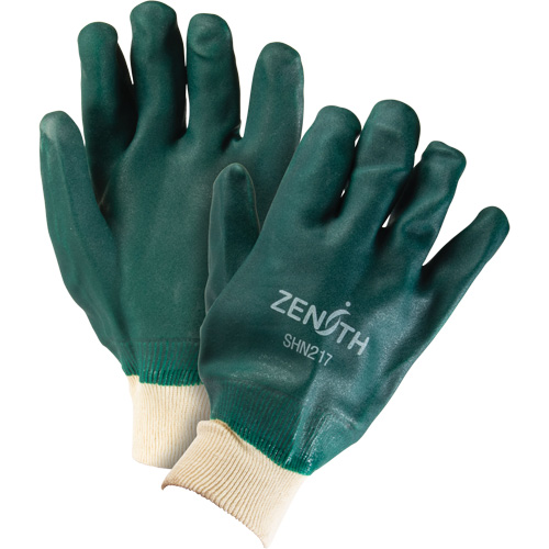 Gants verts &agrave; double enduit, 10" lo, PVC, Doublure en Jersey de coton, 70 mils Ottawa Fastener Supply