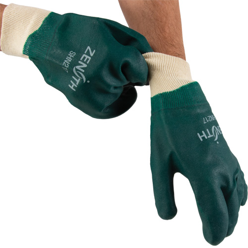 Gants verts &agrave; double enduit, 10" lo, PVC, Doublure en Jersey de coton, 70 mils Ottawa Fastener Supply