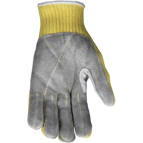 Gants de travail r&eacute;sistant &agrave; la coupe CutPro avec paume en cuir fendu, Taille Petit, Calibre 7, Enveloppe en Kevlar, ASTM ANSI niveau A3 Ottawa Fastener Supply