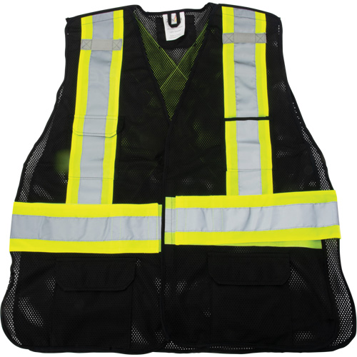 CSA Compliant Surveyor Vest, Black, Medium, Polyester Ottawa Fastener Supply