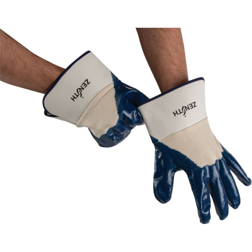 Heavyweight Safety Cuff Gloves, 11/2X-Large, Nitrile Coating, Cotton Shell Ottawa Fastener Supply