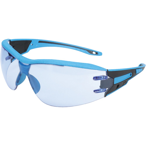 Lunettes de s&eacute;curit&eacute; sans monture Captain d&eacute;tectables par d&eacute;tecteur de m&eacute;taux, Lentille Bleu p&acirc;le, Antibu&eacute;e/Anti-&eacute;gratignures, ANSI Z87+/R&eacute;pond ou surpasse la norme CSA Z94.3 Ottawa Fastener Supply