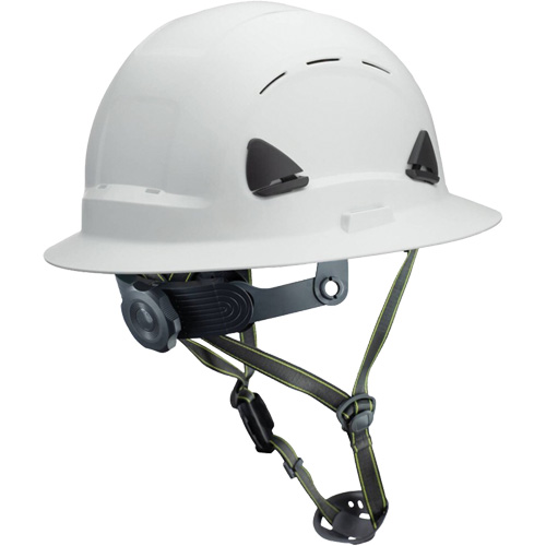 Fibre Metal Climbing Style Helmet with Full Brim, Meets CSA Type 2, Ratchet Suspension, Vented Ottawa Fastener Supply