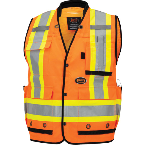 6680 High-Visibility Antimicrobial Mesh-Back Surveyor Vest, High Visibility Orange, Small, Polyester Ottawa Fastener Supply