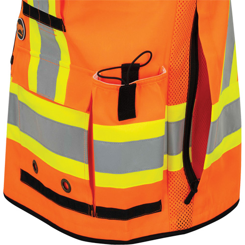 6680 High-Visibility Antimicrobial Mesh-Back Surveyor Vest, High Visibility Orange, Small, Polyester Ottawa Fastener Supply