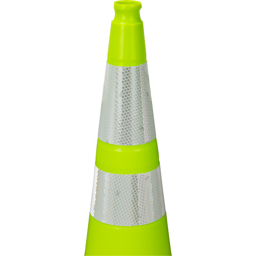 Premium Traffic Cone, 36", Lime Green, 4" & 6" Reflective Collar(s) Ottawa Fastener Supply