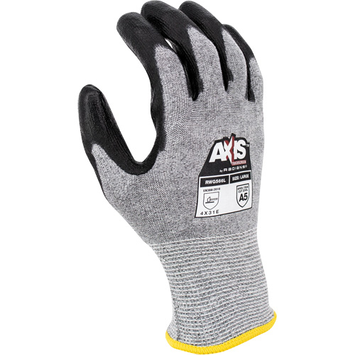 RWG566 AXIS Cut Protection Touchscreen Work Glove, Size Small, 18 Gauge, Polyurethane Coated, Stainless Steel/HPPE Shell, ASTM ANSI Level A5/EN 388 Level E Ottawa Fastener Supply