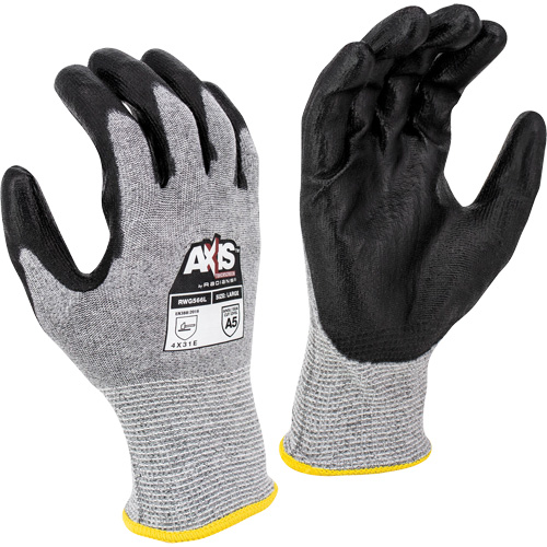 RWG566 AXIS Cut Protection Touchscreen Work Glove, Size Small, 18 Gauge, Polyurethane Coated, Stainless Steel/HPPE Shell, ASTM ANSI Level A5/EN 388 Level E Ottawa Fastener Supply