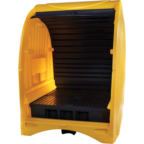 Palette contre les d&eacute;versements &agrave; couvercle dur pour 4 barils, 68,11" lo x 61,61" la x 83,07" h, Capacit&eacute; de charge 1433 lb Ottawa Fastener Supply