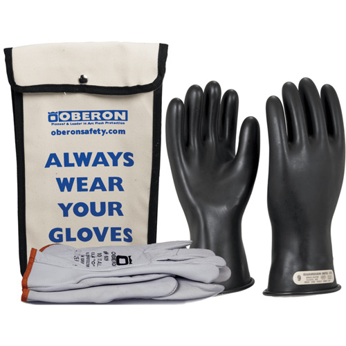 Class 00 Rubber Electrical Glove Kit, 8, 11" L, 20 cal/cm², NFPA 70E Ottawa Fastener Supply