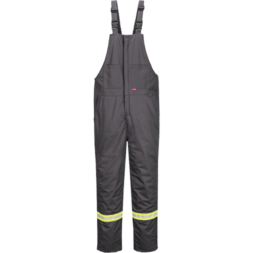 Bizflame&reg; 88/12 Insulated Bib Pants, Cotton/Nylon, Small, Grey Ottawa Fastener Supply