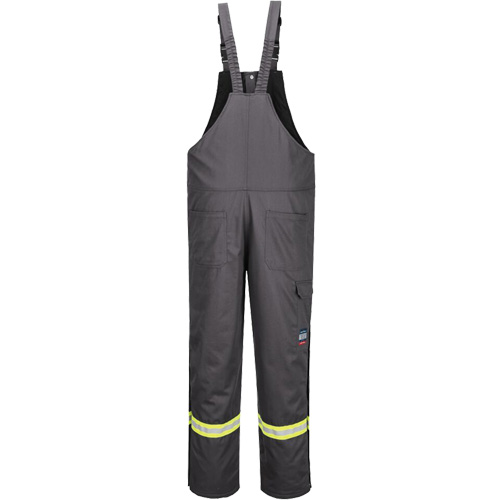Bizflame&reg; 88/12 Insulated Bib Pants, Cotton/Nylon, Small, Grey Ottawa Fastener Supply