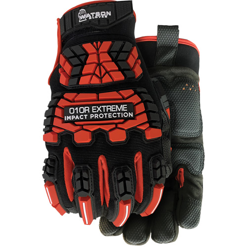 Gants r&eacute;sistants aux chocs rouges Extreme 010R, T-petit, Paume en Microfibre, Poignet Boucle et crochet Ottawa Fastener Supply