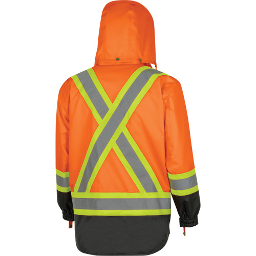 5056 Pioneer&reg; Yukon 7-in-1 Waterproof Winter Safety Parka, Polyester, Black/High Visibility Orange, X-Small Ottawa Fastener Supply