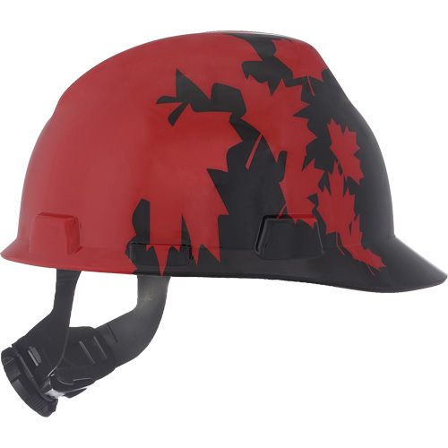 Specialty V-Gard&reg; Hard Hat, Ratchet Suspension, Black/Red Ottawa Fastener Supply
